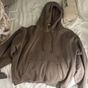 Aritzia TNA Sweatfleece Cozy Fleece Boyfriend Fit XL Mocha Hoodie